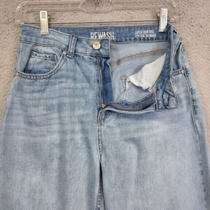 Rewash Jeans Womens 27 Blue Super High Rise Vintage Reunion Baggy Distressed Rip